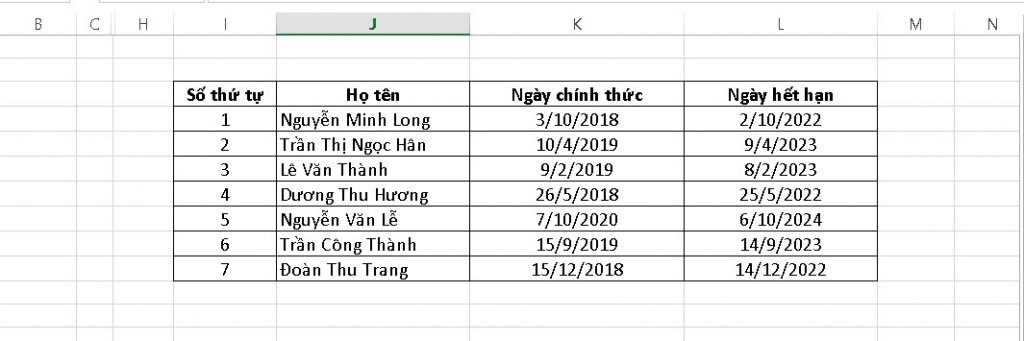 Hướng dẫn thiết lập thông báo hợp đồng sắp hết hạn trên Microsoft Excel