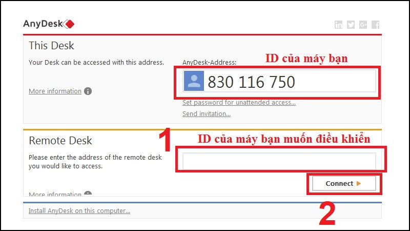 Cách điều khiển máy tính bằng phần mềm Anydesk