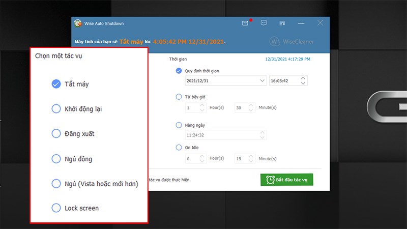 Các tính năng chính của Auto Shutdown