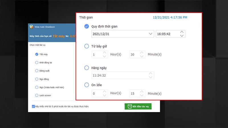 Các tính năng chính của Auto Shutdown