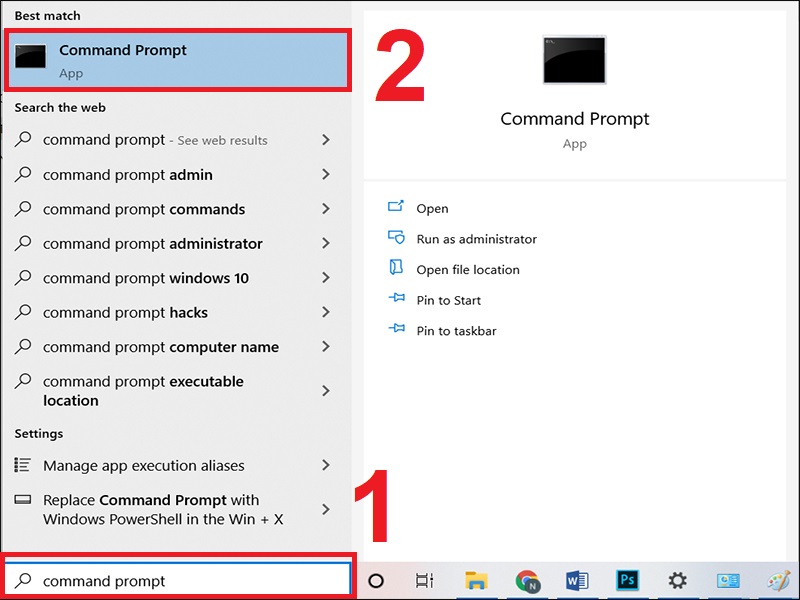 Cách 2: Xem mật khẩu Wifi qua Command Prompt
