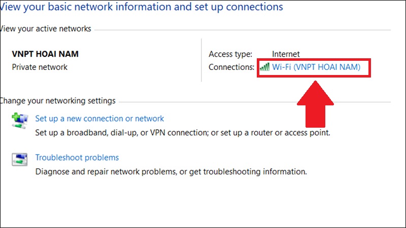 Cách 3: Xem mật khẩu Wifi trên qua hộp thoại RU