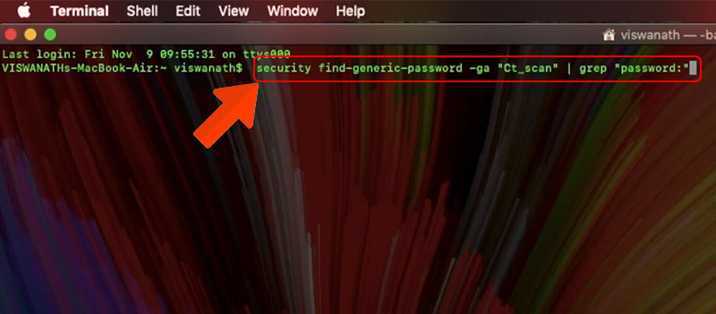 Cách 2: xem mật khẩu Wifi đã lưu trên Macbook bằng Terminal