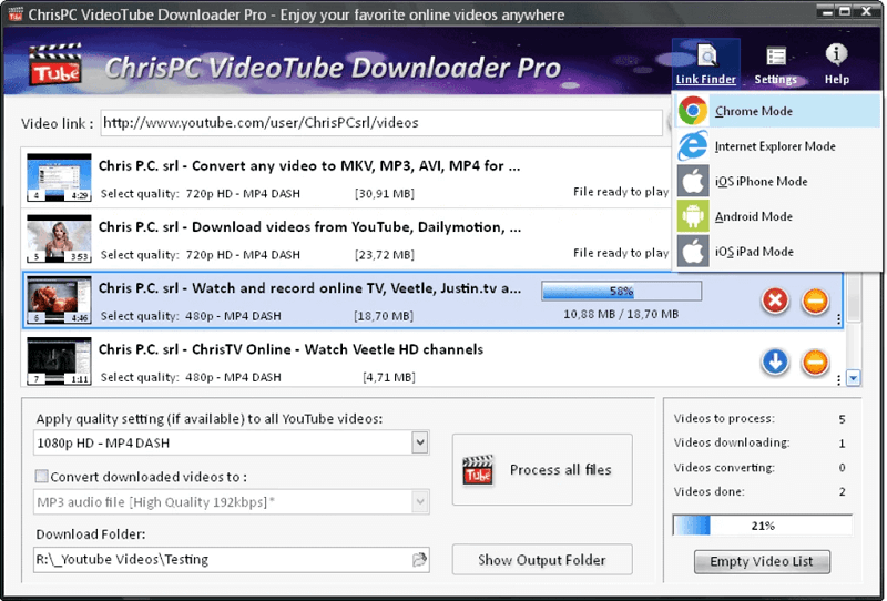 Giới thiệu về ChrisPC VideoTube Downloader Pro
