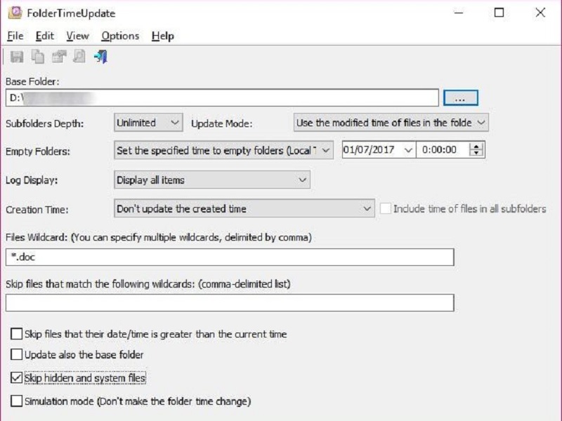 Giới thiệu về phần mềm FolderTimeUpdate